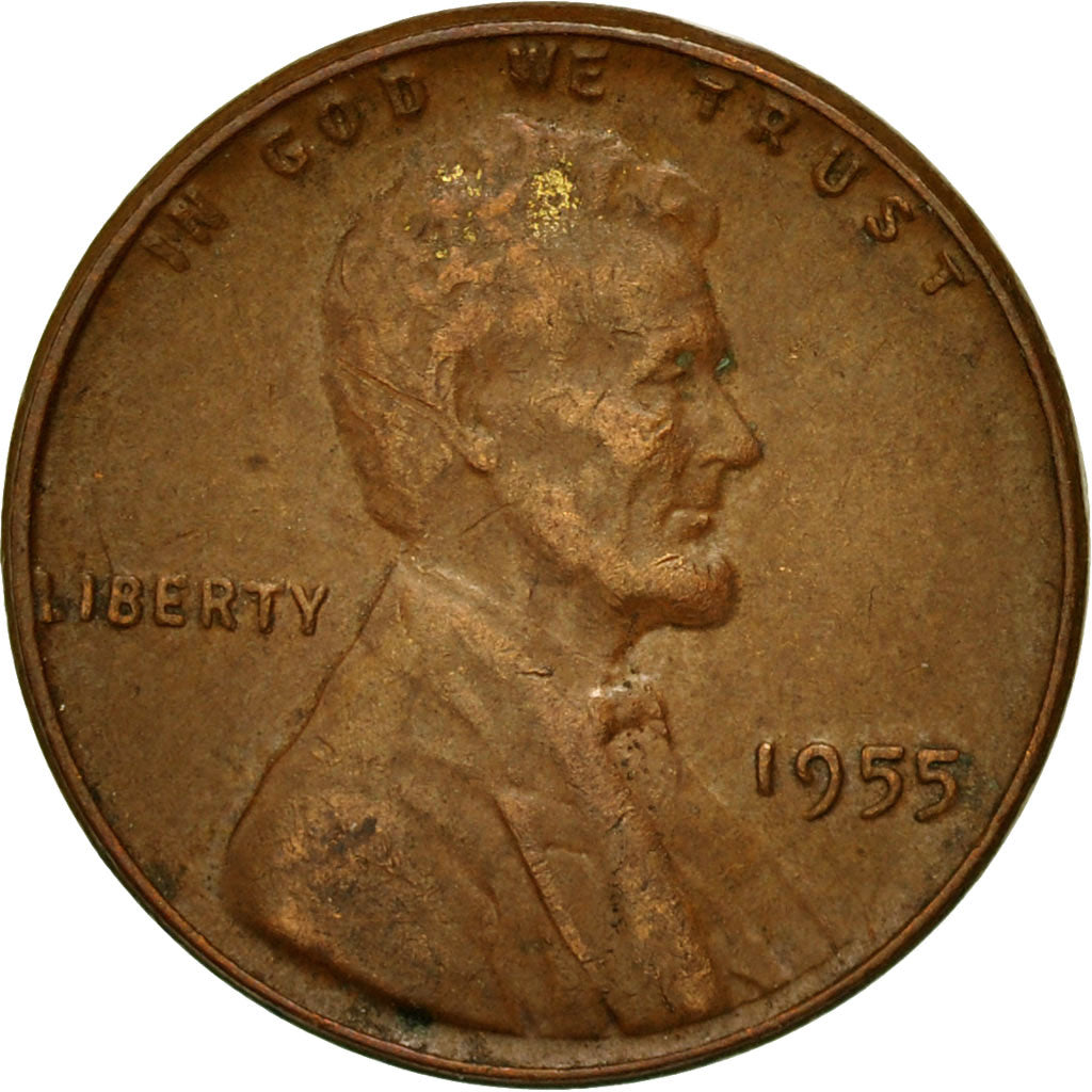 Coin, United States, Lincoln Cent, Cent, 1955, U.S. Mint, Philadelphia