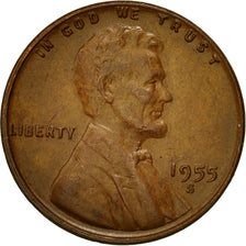 Coin, United States, Lincoln Cent, Cent, 1955, U.S. Mint, San Francisco