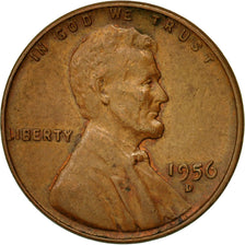 Moneta, Stati Uniti, Lincoln Cent, Cent, 1956, U.S. Mint, Denver, MB+, Ottone
