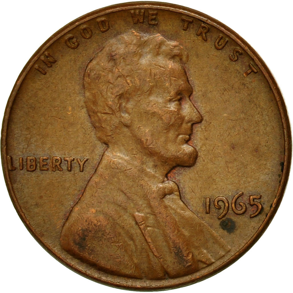 Moneda, Estados Unidos, Lincoln Cent, Cent, 1965, U.S. Mint, Philadelphia, MBC