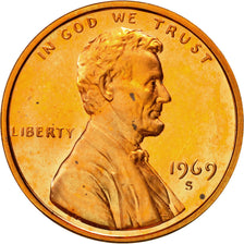 Monnaie, États-Unis, Lincoln Cent, Cent, 1969, U.S. Mint, San Francisco, SPL