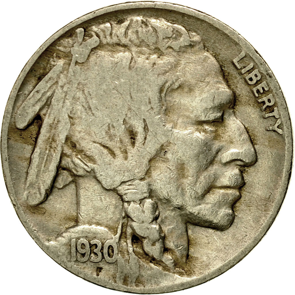 Coin, United States, Buffalo Nickel, 5 Cents, 1930, U.S. Mint, Philadelphia