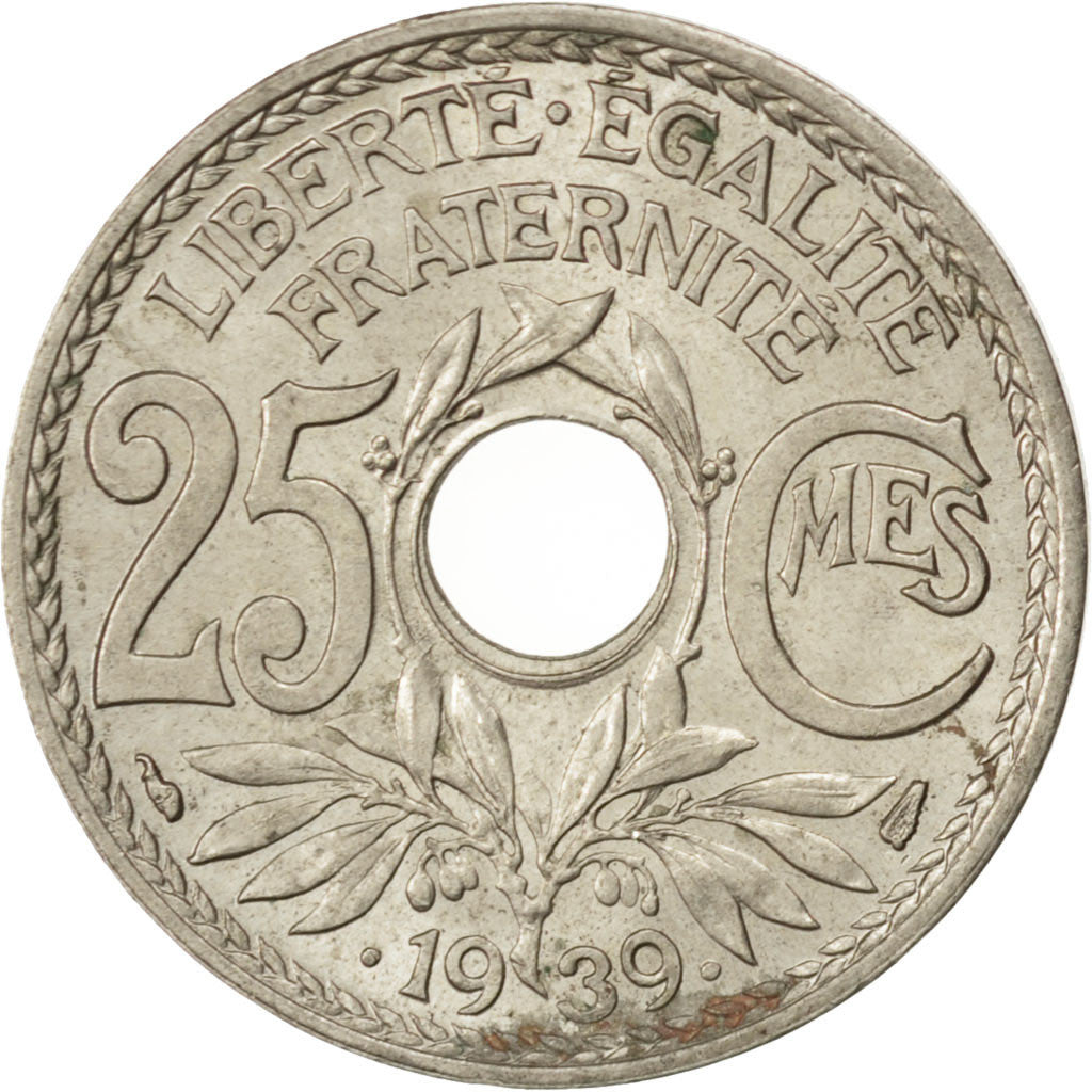 Coin, France, Lindauer, 25 Centimes, 1939, MS(60-62), Nickel-Bronze, KM:867b