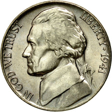 Moneta, Stati Uniti, Jefferson Nickel, 5 Cents, 1941, U.S. Mint, Philadelphia