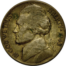 Moneta, Stati Uniti, Jefferson Nickel, 5 Cents, 1943, U.S. Mint, Denver, BB