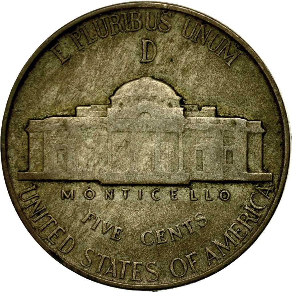 Moneta, Stati Uniti, Jefferson Nickel, 5 Cents, 1944, U.S. Mint, Denver, MB+