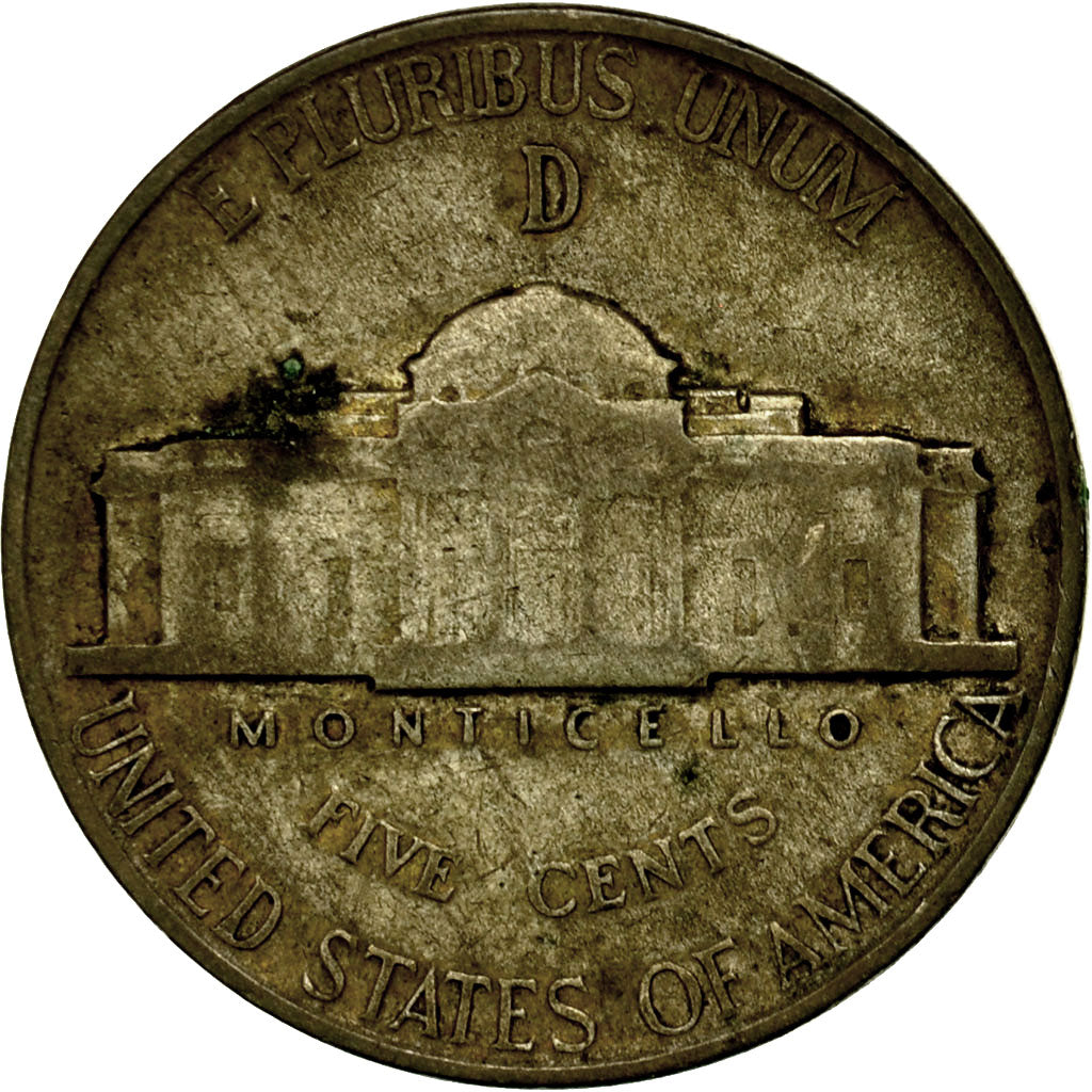 Münze, Vereinigte Staaten, Jefferson Nickel, 5 Cents, 1945, U.S. Mint, Denver
