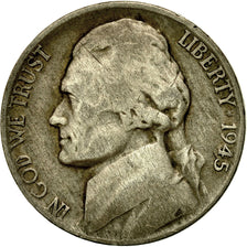 Moneda, Estados Unidos, Jefferson Nickel, 5 Cents, 1945, U.S. Mint