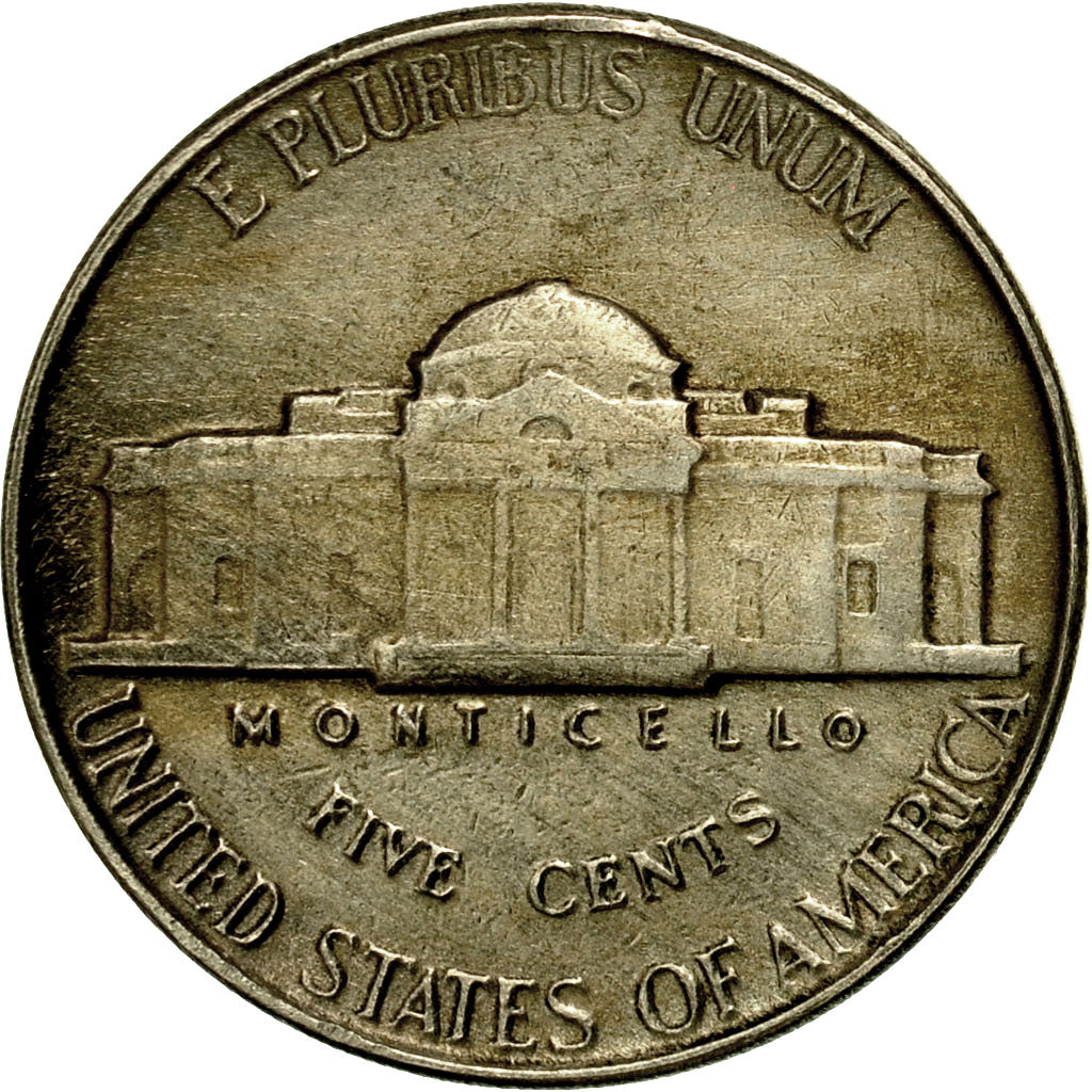 Moneda, Estados Unidos, Jefferson Nickel, 5 Cents, 1947, U.S. Mint