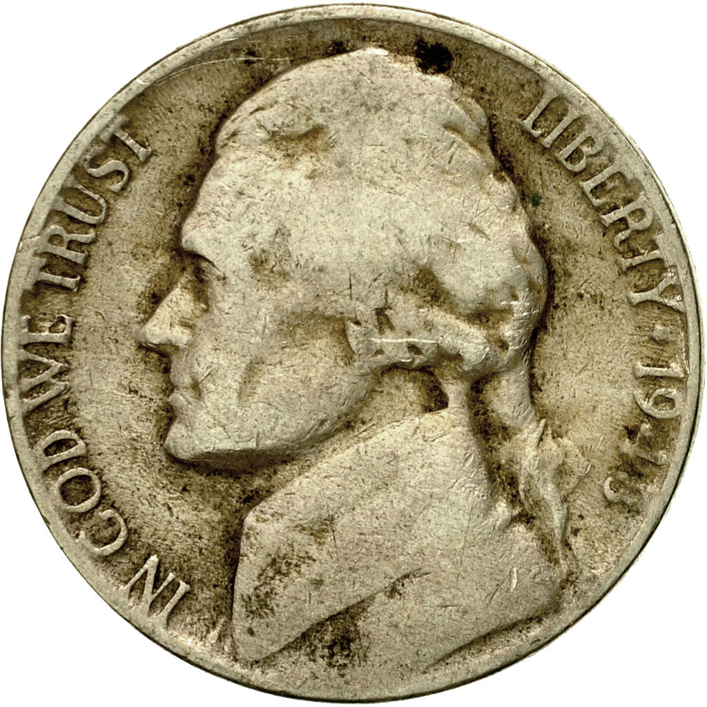 Münze, Vereinigte Staaten, Jefferson Nickel, 5 Cents, 1948, U.S. Mint, Denver