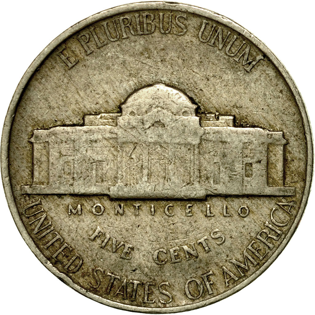 Moneda, Estados Unidos, Jefferson Nickel, 5 Cents, 1952, U.S. Mint
