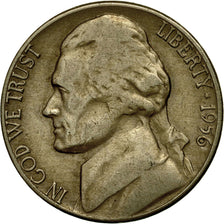 Monnaie, États-Unis, Jefferson Nickel, 5 Cents, 1956, U.S. Mint, Denver, TTB