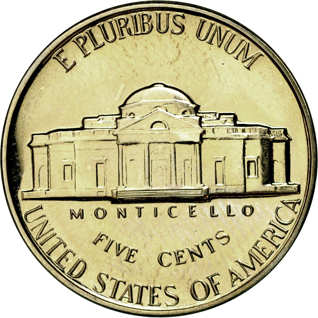 Coin, United States, Jefferson Nickel, 5 Cents, 1961, U.S. Mint, Philadelphia