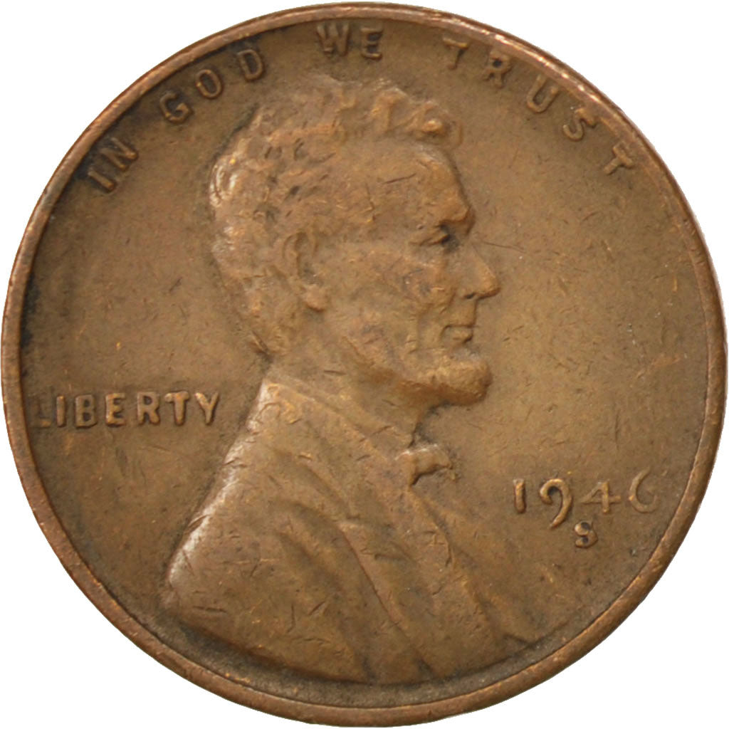 UNITED STATES, Lincoln Cent, Cent, 1946, U.S. Mint, KM #A132, EF(40-45), Brass,.