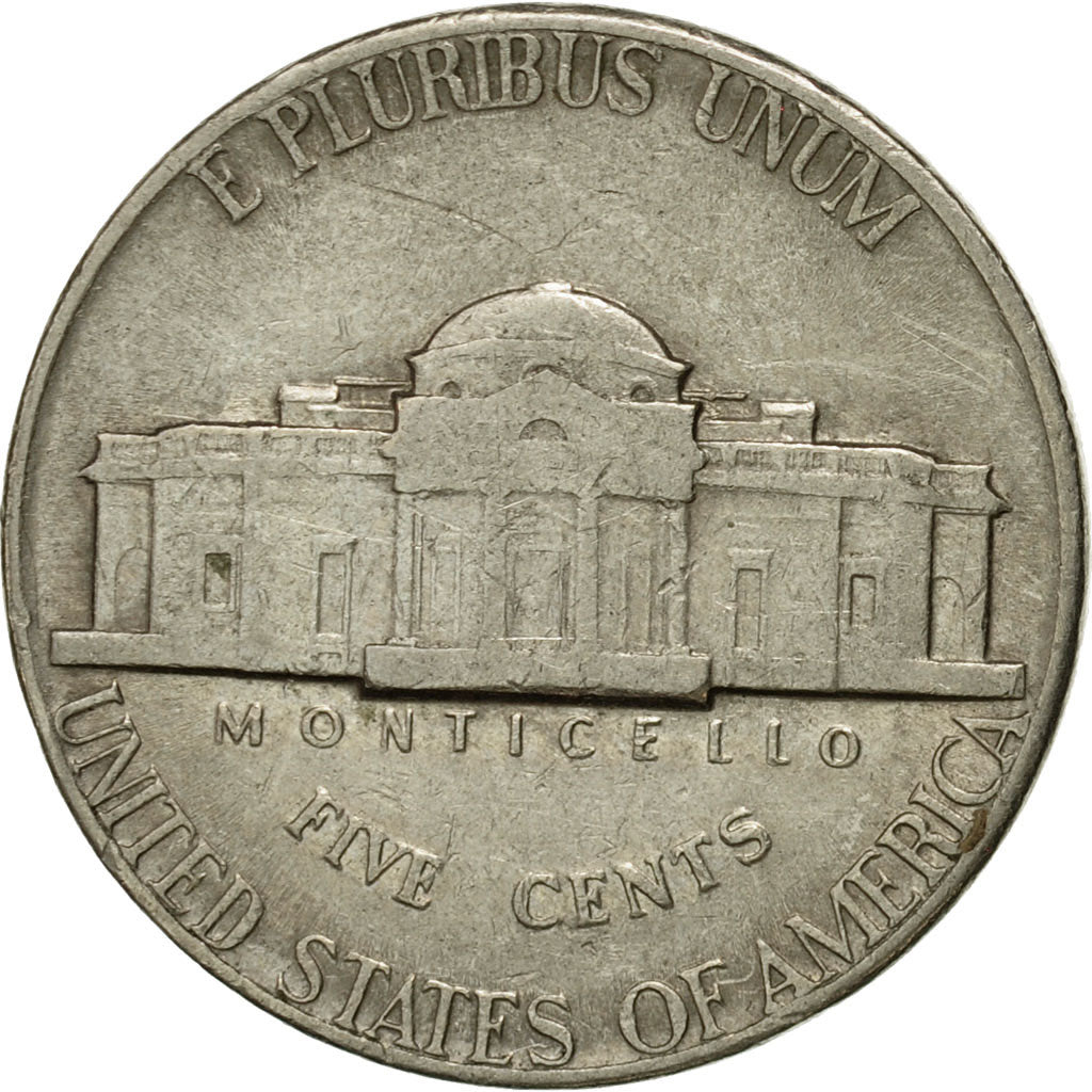 Coin, United States, Jefferson Nickel, 5 Cents, 1972, U.S. Mint, Denver