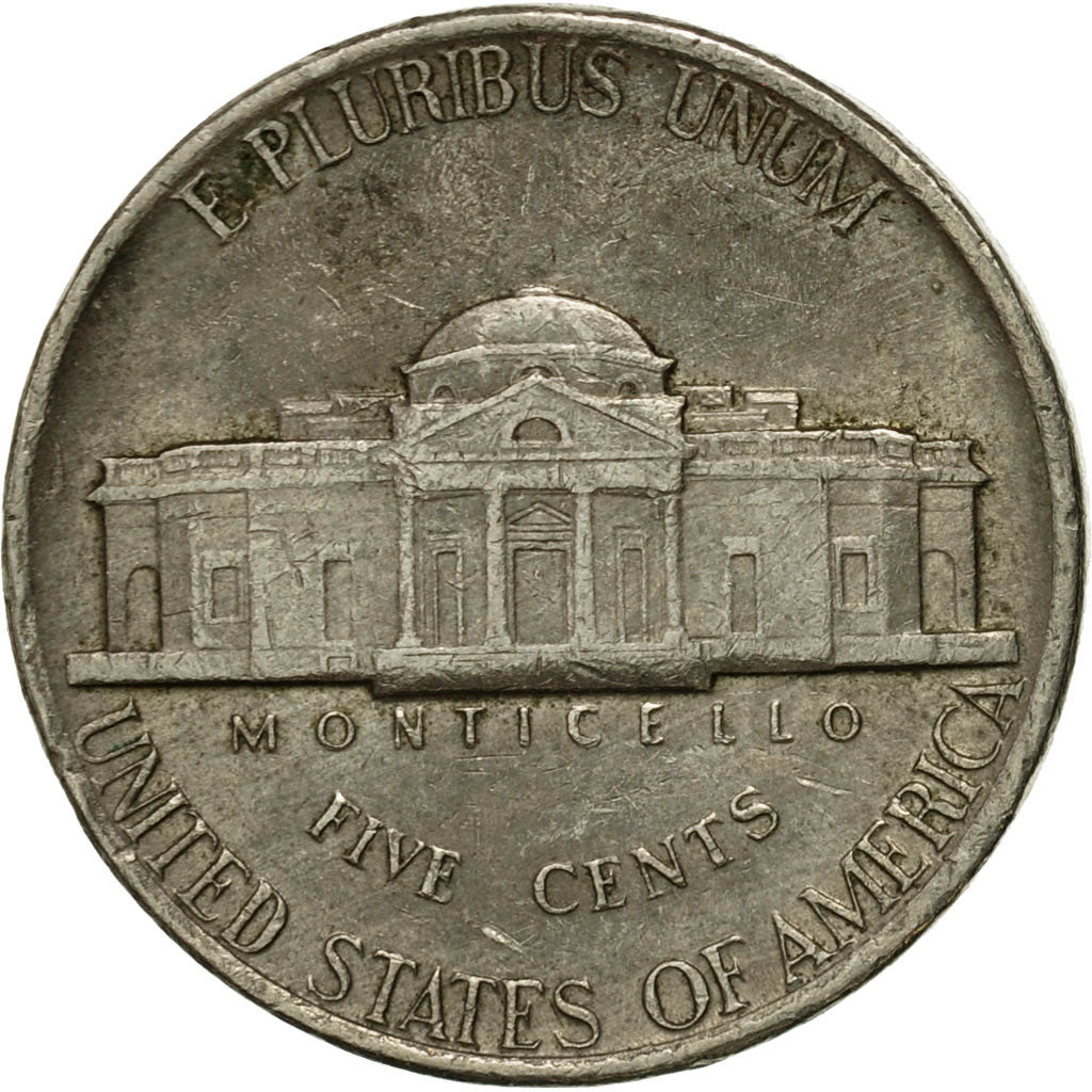 Coin, United States, Jefferson Nickel, 5 Cents, 1977, U.S. Mint, Philadelphia