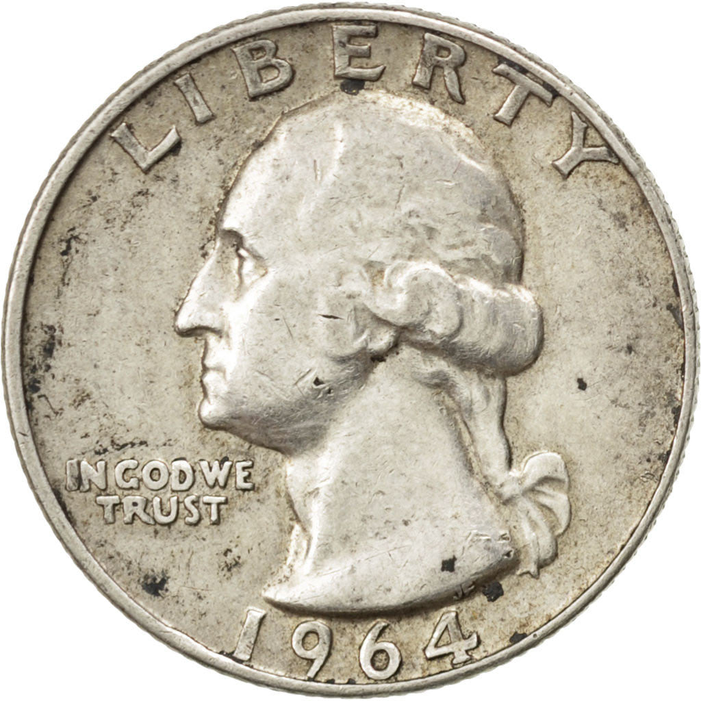 Coin, United States, Washington Quarter, Quarter, 1964, U.S. Mint, Denver