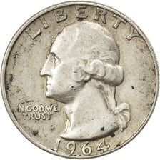 Coin, United States, Washington Quarter, Quarter, 1964, U.S. Mint, Denver