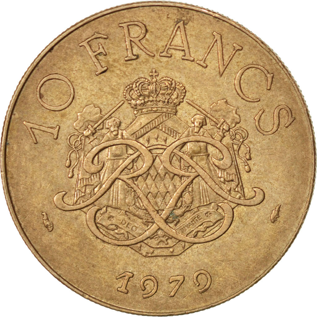 Coin, Monaco, Rainier III, 10 Francs, 1979, AU(55-58), Copper-Nickel-Aluminum