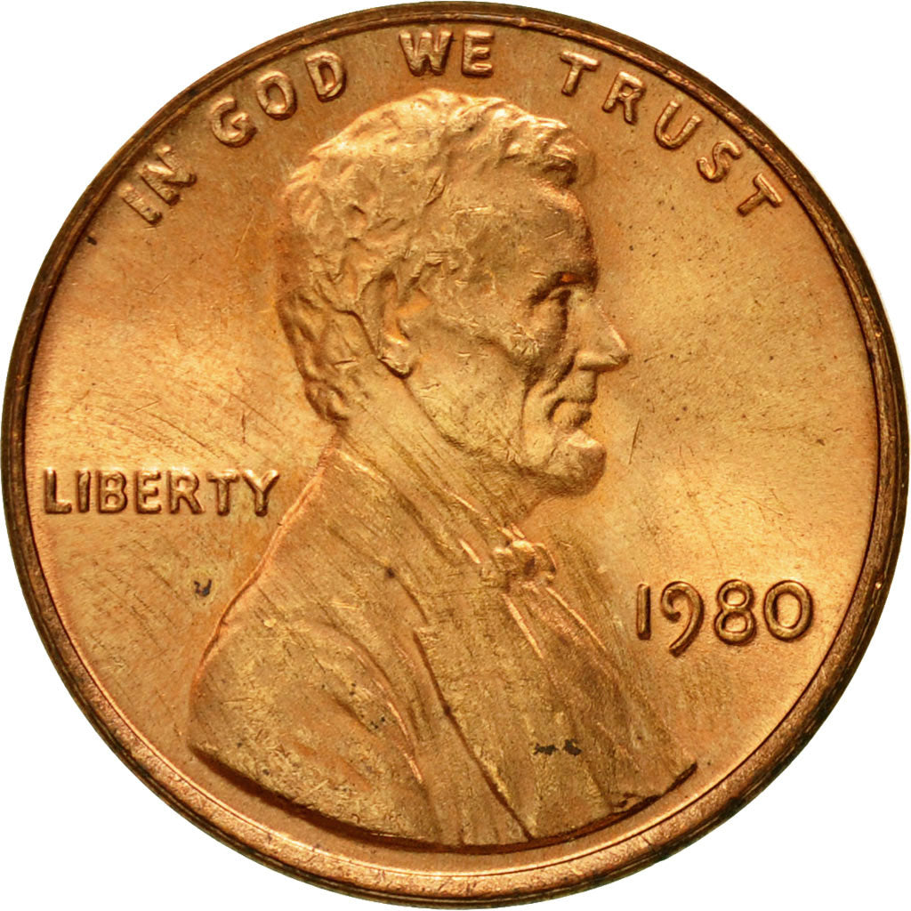 Moneta, Stati Uniti, Lincoln Cent, Cent, 1980, U.S. Mint, Philadelphia, SPL-