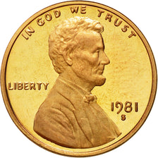 Coin, United States, Lincoln Cent, Cent, 1981, U.S. Mint, San Francisco, MS(63)
