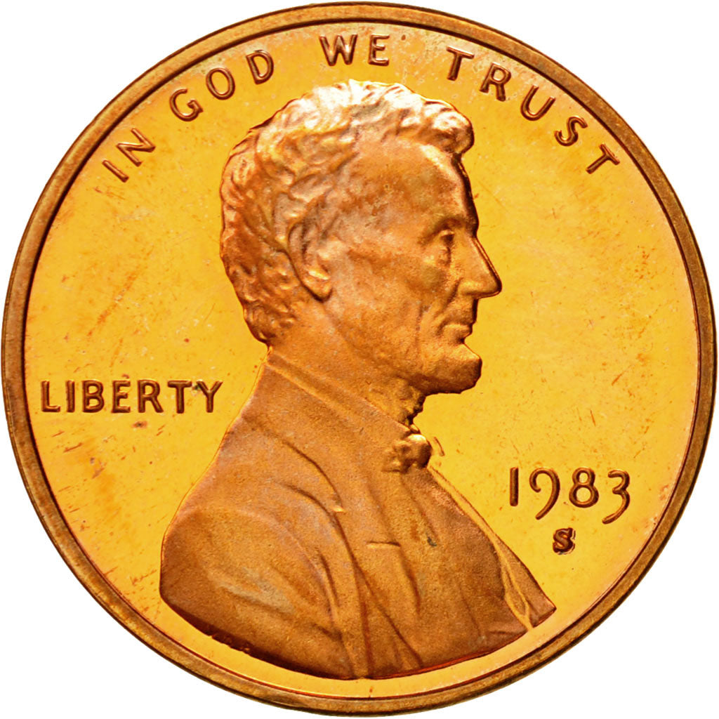 Coin, United States, Lincoln Cent, Cent, 1983, U.S. Mint, San Francisco