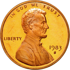 Coin, United States, Lincoln Cent, Cent, 1983, U.S. Mint, San Francisco