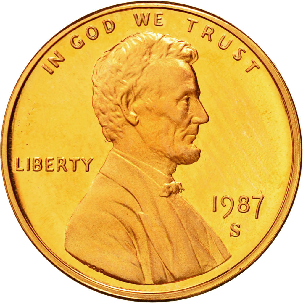 Coin, United States, Lincoln Cent, Cent, 1987, U.S. Mint, San Francisco, MS(63)