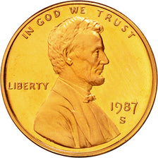 Coin, United States, Lincoln Cent, Cent, 1987, U.S. Mint, San Francisco, MS(63)