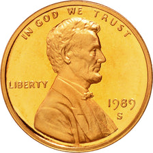 Coin, United States, Lincoln Cent, Cent, 1989, U.S. Mint, San Francisco, MS(63)
