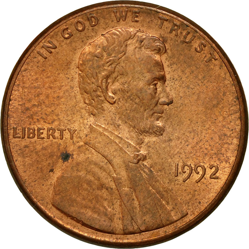Moneta, Stati Uniti, Lincoln Cent, Cent, 1992, U.S. Mint, Philadelphia, BB