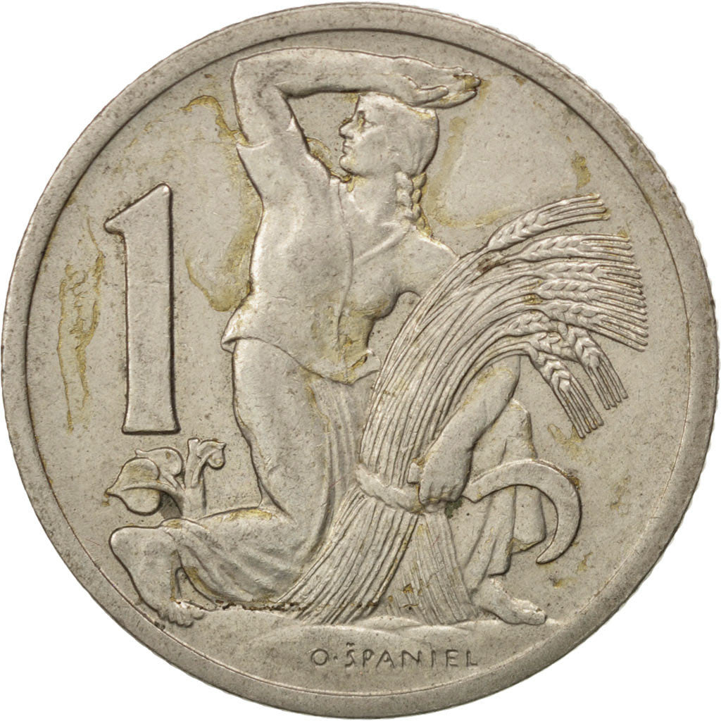 Coin, Czechoslovakia, Koruna, 1922, AU(50-53), Copper-nickel, KM:4