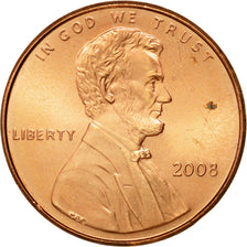 Coin, United States, Lincoln Cent, Cent, 2008, U.S. Mint, MS(60-62), Copper