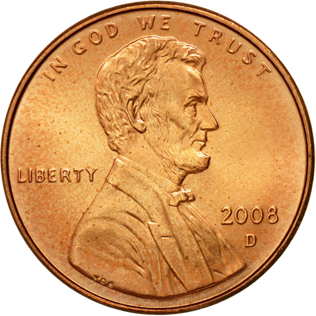 Coin, United States, Lincoln Cent, Cent, 2008, U.S. Mint, Dahlonega, MS(60-62)