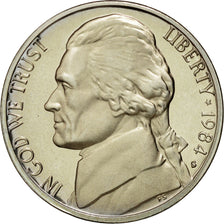 Coin, United States, Jefferson Nickel, 5 Cents, 1984, U.S. Mint, San Francisco