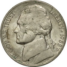 Monnaie, États-Unis, Jefferson Nickel, 5 Cents, 1988, U.S. Mint, Denver, TTB
