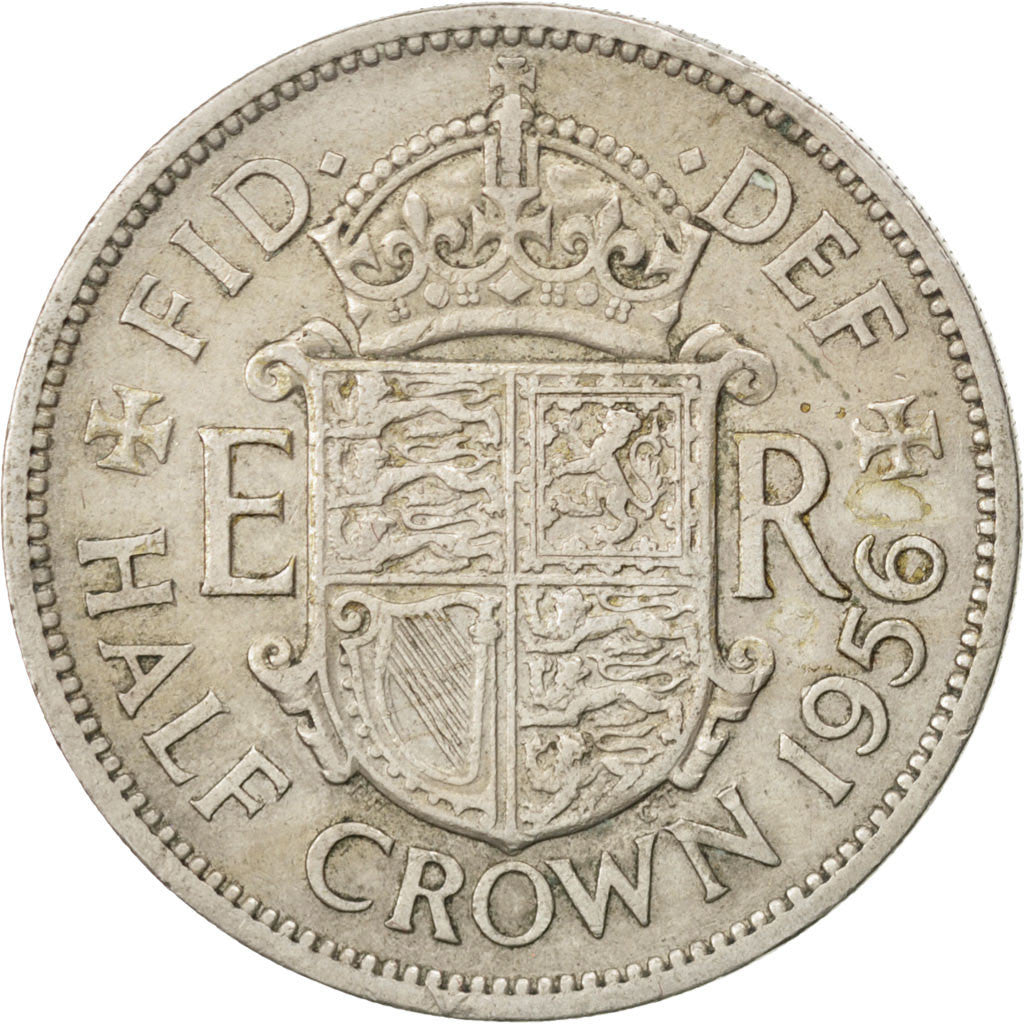 GREAT BRITAIN, 1/2 Crown, 1956, KM #907, EF(40-45), Copper-Nickel, 32.3, 14.11