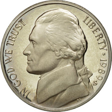 Coin, United States, Jefferson Nickel, 5 Cents, 1989, U.S. Mint, San Francisco