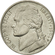 Monnaie, États-Unis, Jefferson Nickel, 5 Cents, 1994, U.S. Mint, Denver, SUP