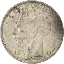 BELGIUM, 20 Francs, 20 Frank, 1935, KM #105, AU(50-53), Silver, 11.05