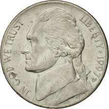 Coin, United States, Jefferson Nickel, 5 Cents, 1997, U.S. Mint, Denver