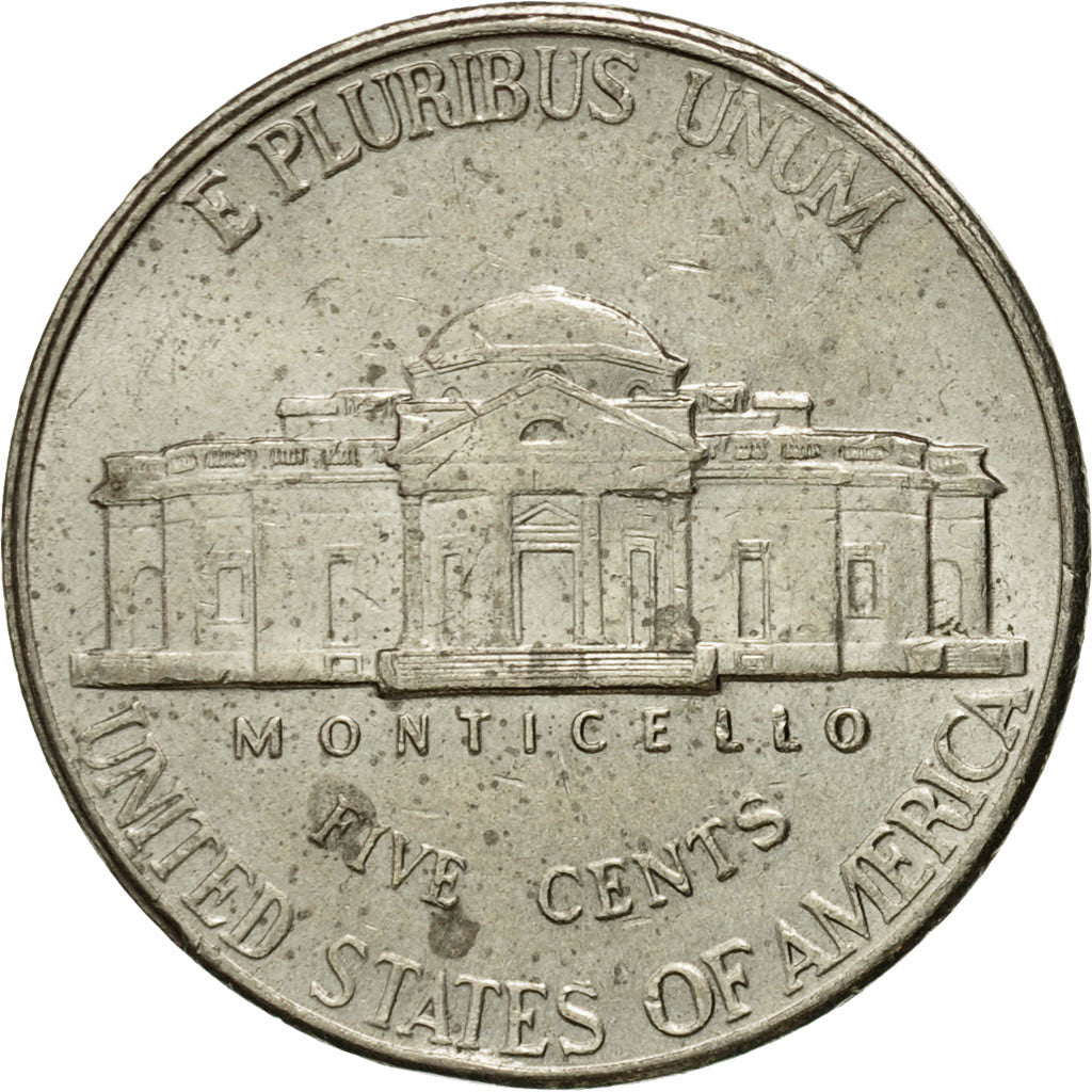 Coin, United States, Jefferson Nickel, 5 Cents, 1998, U.S. Mint, Philadelphia