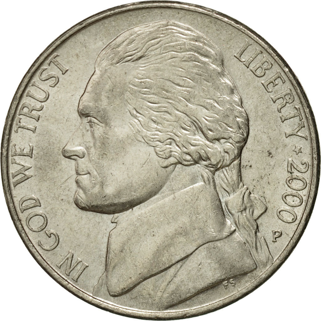 Moneda, Estados Unidos, Jefferson Nickel, 5 Cents, 2000, U.S. Mint