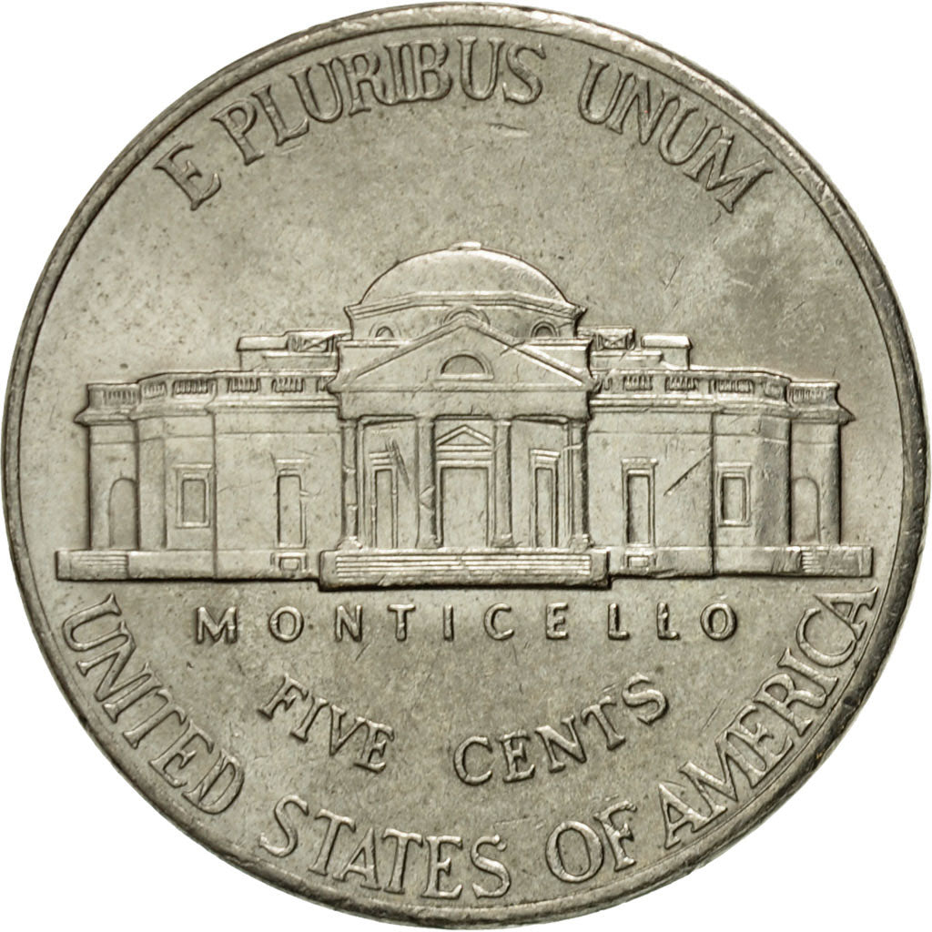 Coin, United States, Jefferson Nickel, 5 Cents, 2002, U.S. Mint, Philadelphia