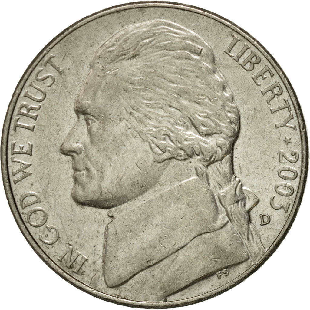 Moneta, Stati Uniti, Jefferson Nickel, 5 Cents, 2003, U.S. Mint, Denver, SPL-