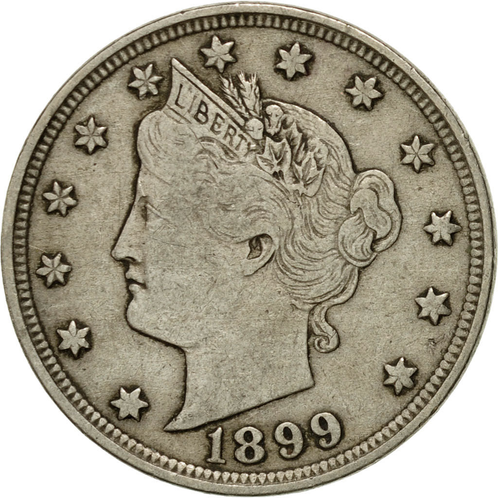 Monnaie, États-Unis, Liberty Nickel, 5 Cents, 1899, U.S. Mint, Philadelphie