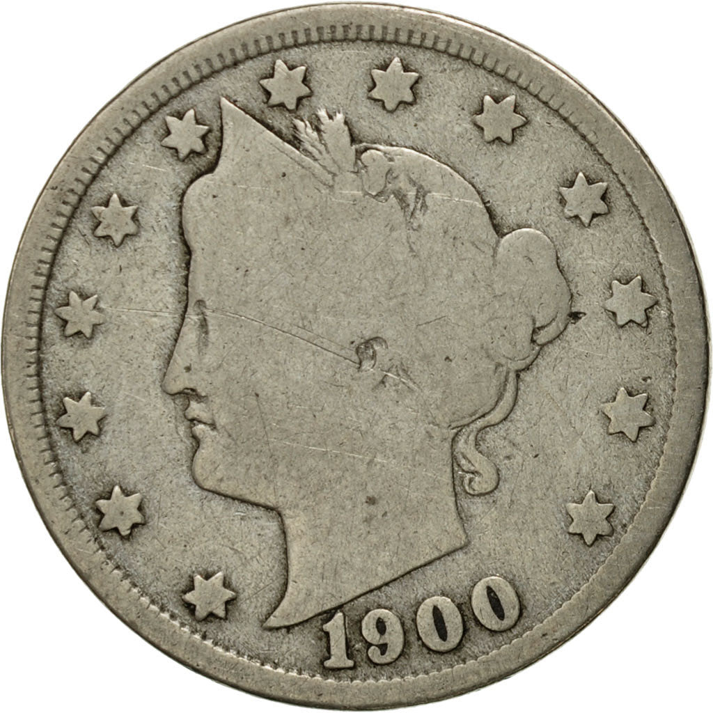 Moneta, Stati Uniti, Liberty Nickel, 5 Cents, 1900, U.S. Mint, Philadelphia, B