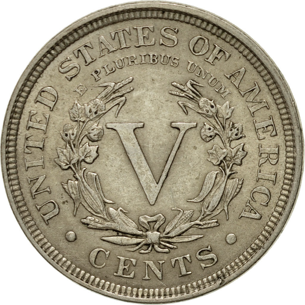 Coin, United States, Liberty Nickel, 5 Cents, 1905, U.S. Mint, Philadelphia