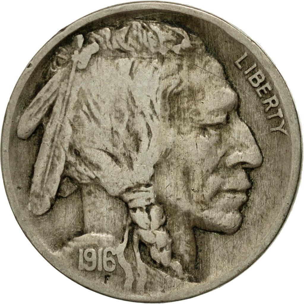 Moneda, Estados Unidos, Buffalo Nickel, 5 Cents, 1916, U.S. Mint, Philadelphia