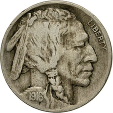 Moneda, Estados Unidos, Buffalo Nickel, 5 Cents, 1916, U.S. Mint, Philadelphia